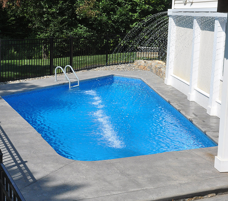 Swimming pool and stamped concrete project example 93